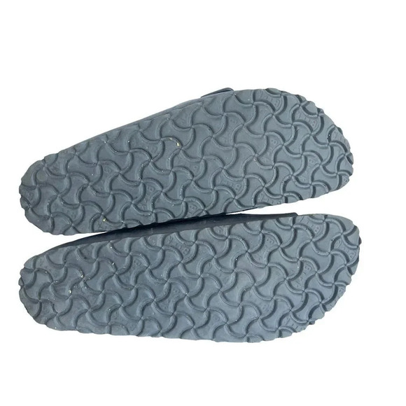 Birkenstock Sandals Women’s 40 Arizona Birko Flor Slip On Strap Slide Grey Flats - Picture 5 of 5